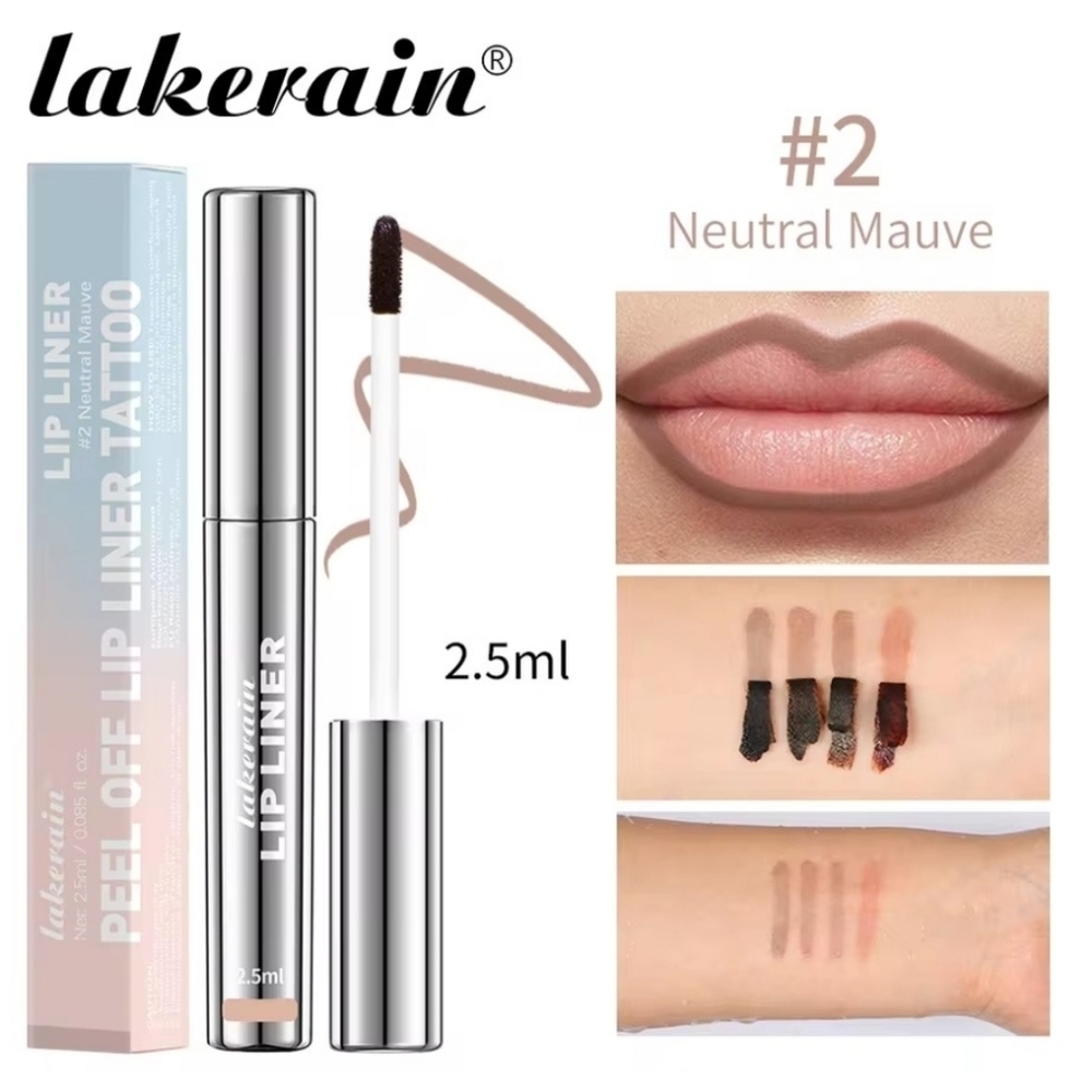 Lakerain Neutral Mauve Shade Lip Liner Peel Off Tattoo New